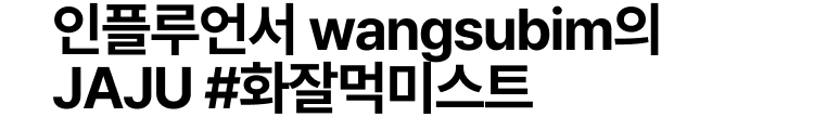 인플루언서 wangsubim의 JAJU #화잘먹미스트