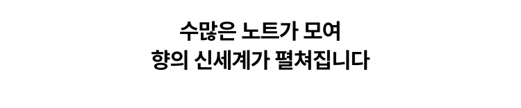 수많은 노트가 모여 향의 신세계가 펼쳐집니다