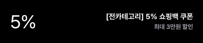 [전카테고리] 5% 쇼핑백 쿠폰 최대 3만원 할인