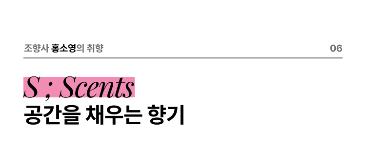 조향사 홍소영의 취향 06 S ; Scents 공간을 채우는 향기