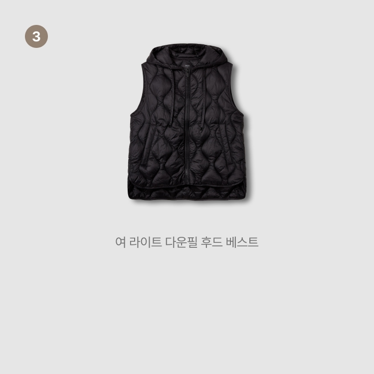 여 라이트 다운필 후드 베스트