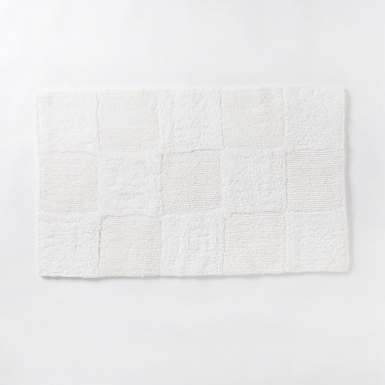 체크 양면 배스 매트_70x45cm_화이트