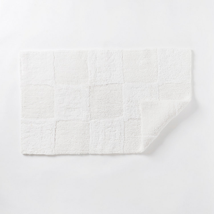 체크 양면 배스 매트_70x45cm_화이트
