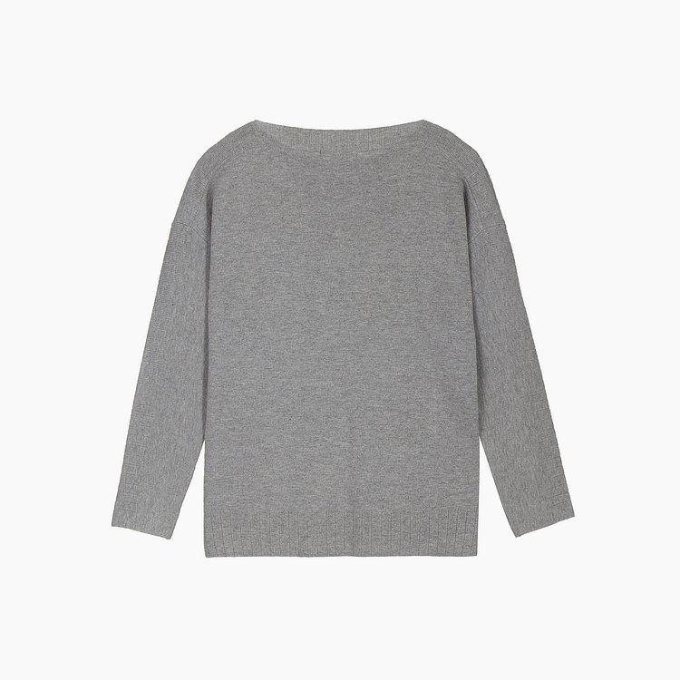 여 울 혼방 보트넥 풀오버