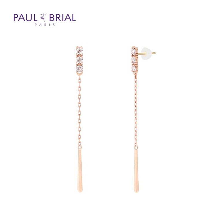 PAUL BRIAL(폴브리알) [PAUL BRIAL] 폴브리알 폴브리알 [14K] PTGE0068 큐빅 드롭 귀걸이 | 신세계V