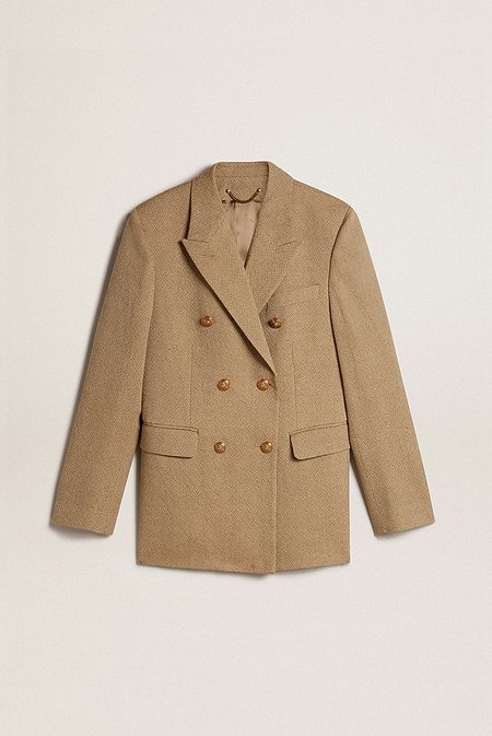 GOLDEN GOOSE KOREA [공식 스토어] 골든구스  여성 페일 비치 컬러 울 더블 브레스트 블레이저 GWP00829 P001169 35849 | 신세계V