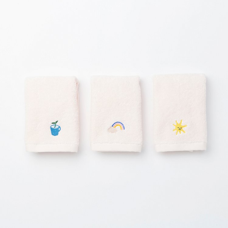 디어앤퓨어 무형광 네임타월 3P_34x34cm_핑크