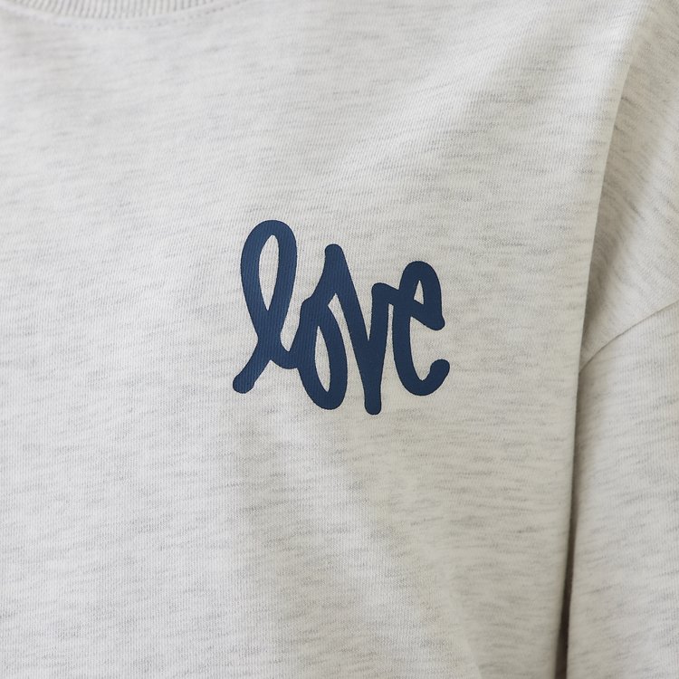 여 LOVE_탄탄 크롭 스웨트 셔츠