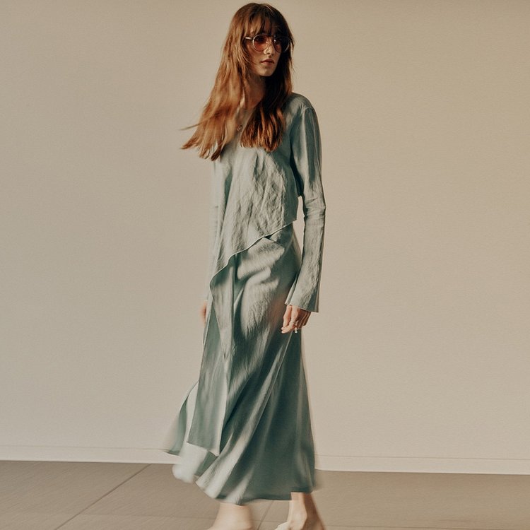 MUSEE(뮤제) [SIGNATURE] ROBE Drape Dress_Classic Mint | 신세계V