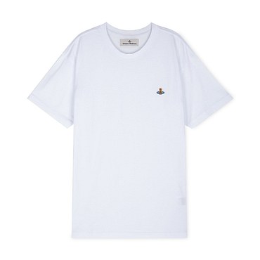 VIVIENNE WESTWOOD(비비안웨스트우드) 비비안웨스트우드 공용 로고 자수 화이트 반팔티 3G010013 J001M A401 | 신세계V