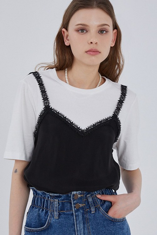 DEBB(종료)(뎁) [DEBB]Lace Bustier Top_BK | 신세계V