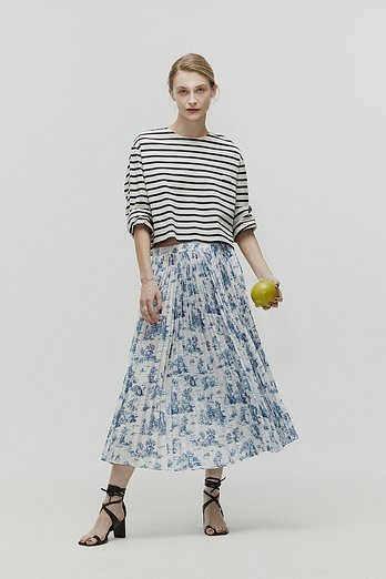 L`H.A.S L`H.A.S TOILE DE JOUY PLEATED SKIRT_BLUE | 신세계V