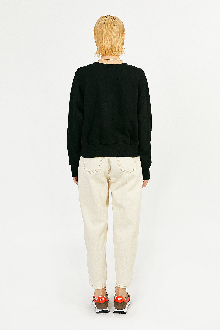 DEBB(종료)(뎁) [DEBB]Ribbon Print Sweatshirt_BK | 신세계V