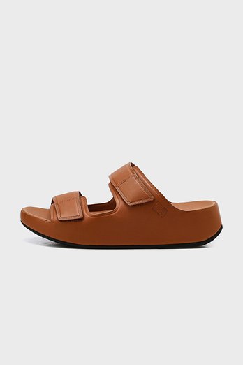 FITFLOP 핏플랍 남성 사멜 벨크로 슬리퍼 레더 Light Tan | 신세계V