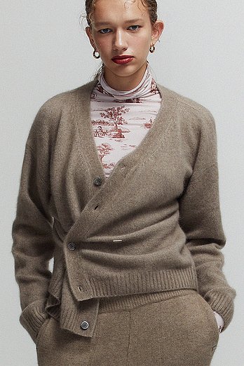 L`H.A.S RACCOON RELAXED CARDIGAN_BEIGE | 신세계V