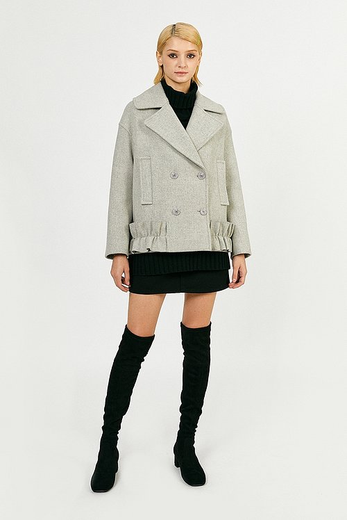 DEBB(종료)(뎁) [DEBB]Ruffle Half Coat_MG | 신세계V
