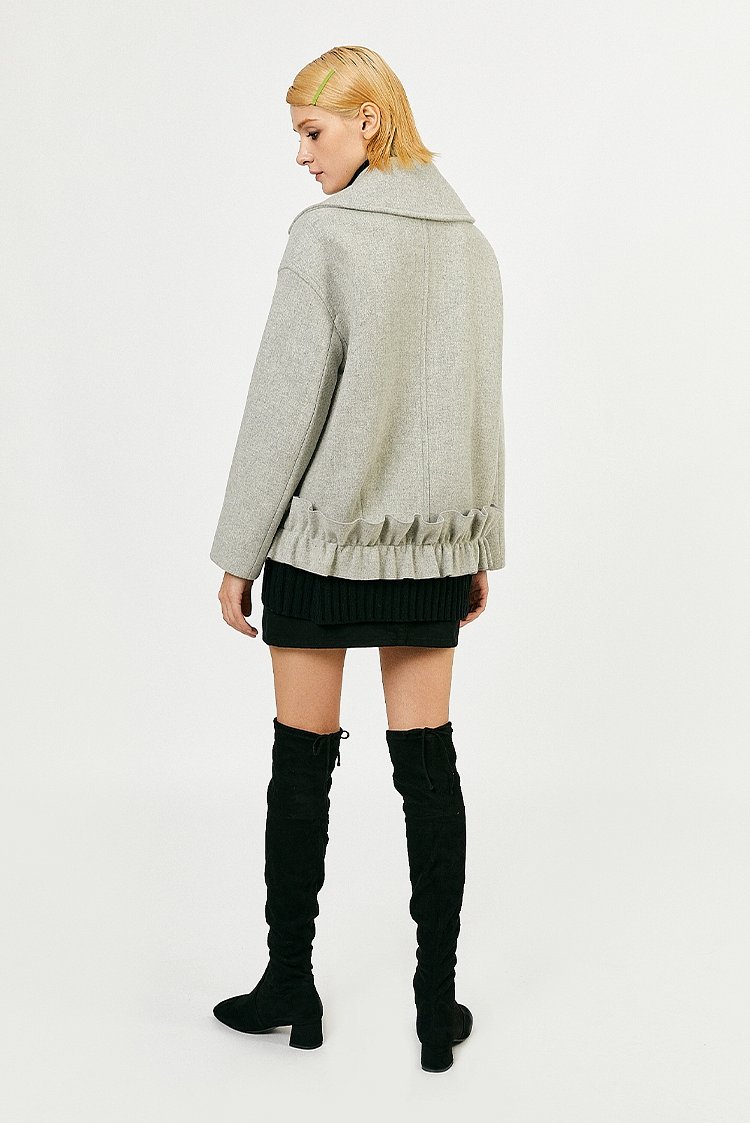 DEBB(종료)(뎁) [DEBB]Ruffle Half Coat_MG | 신세계V