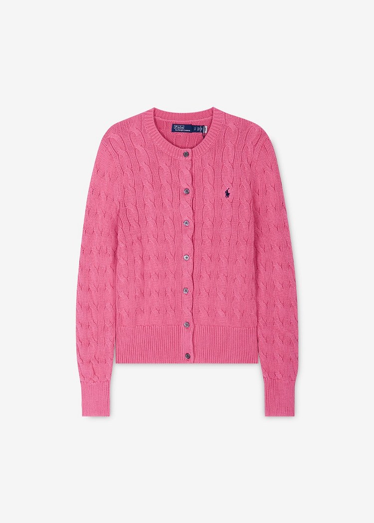 POLO RALPH LAUREN(폴로랄프로렌) 폴로랄프로렌 여성 포니 로고 자수 핑크 글로리 가디건 211891643 007 ...