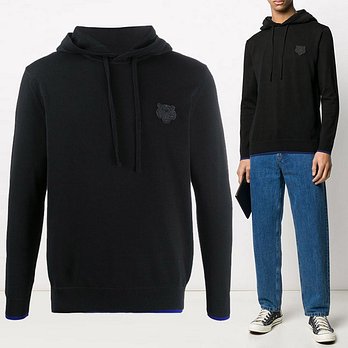 KENZO [KENZO] 11주년 타이거 자수 레이어드 후드티 5PU504 3AB 99 | 신세계V