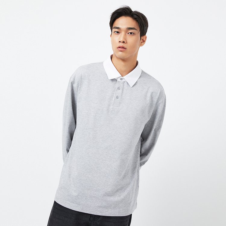 남 BETTER_카라형 럭비 긴팔 티셔츠