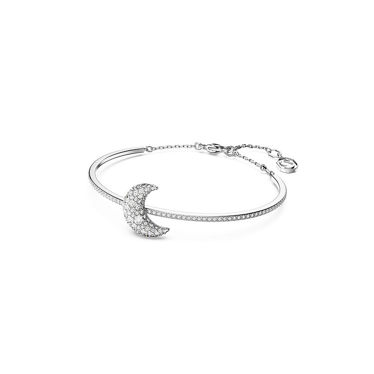 [스와로브스키/본사정품] Luna 로듐 뱅글 팔찌 M 5666175