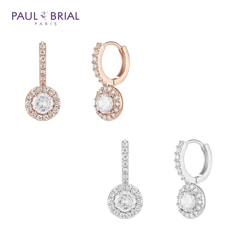 PAUL BRIAL(폴브리알) [PAUL BRIAL] 폴브리알 폴브리알 PGBE0255 원형 큐빅 원터치 (W) | 신세계V
