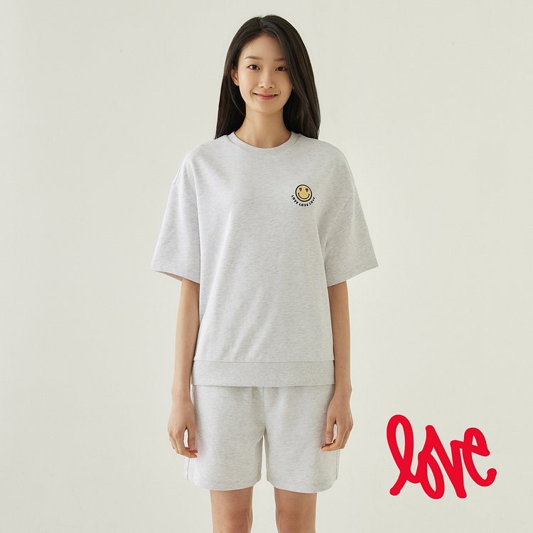 여 LOVE_반팔 스웨트 셔츠