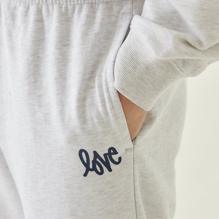 남 LOVE_그래픽 스웨트 스트레이트 팬츠
