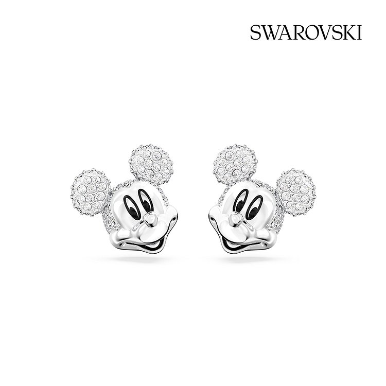 [스와로브스키/본사정품] Disney100 Mickey Mouse 로듐 스터드 귀걸이 5668781