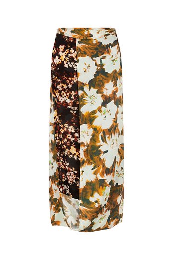 DRIES VAN NOTEN 여성 플로럴 블록 랩 스커트 | 신세계V