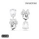[스와로브스키/본사정품] Disney100 Minnie Mouse 로듐 비대칭 드롭 귀걸이 5668779