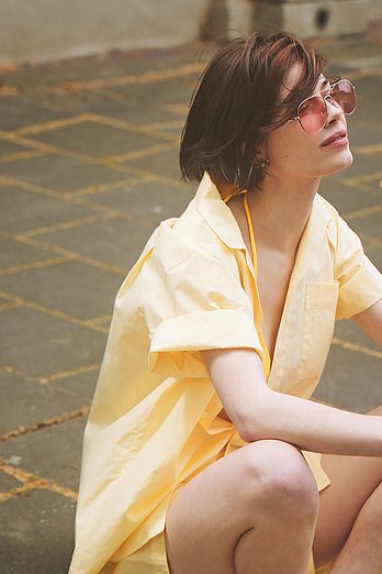 PAUSE PLEASE 100% Cotton Pajamas for Unisex (Yellow) | 신세계V
