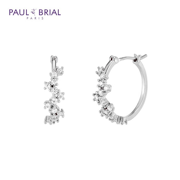 PAUL BRIAL(폴브리알) [PAUL BRIAL] 폴브리알 폴브리알 PYBE0087 (WG) 지그재그 후프링 귀걸이 | 신세계V