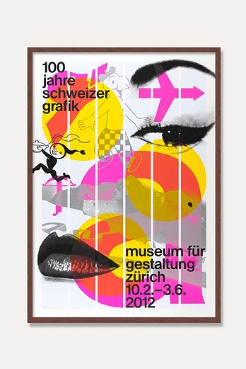 PAGEMAIL 100 years of Swiss graphics 90 x 128 cm(원목 프레임) | 신세계V