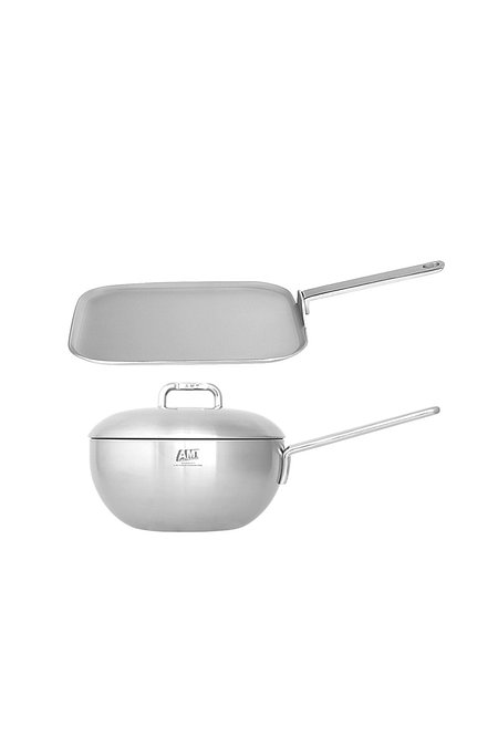 AMT AMT 316Ti스텐 2종세트(프로 사각와이드팬, 샤프 멀티웍 24cm) | 신세계V