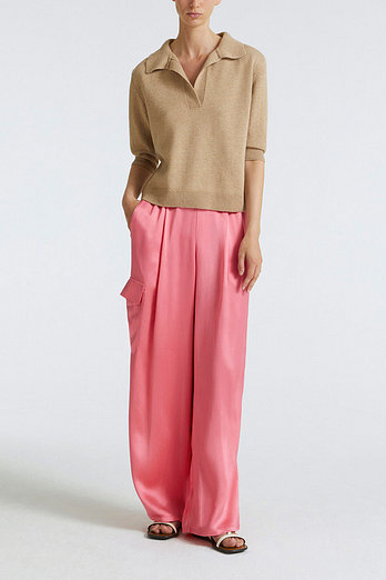 YVES SALOMON [공식] 이브살로몬 폴로 셔츠 숏 슬리브스 니트 | 신세계V