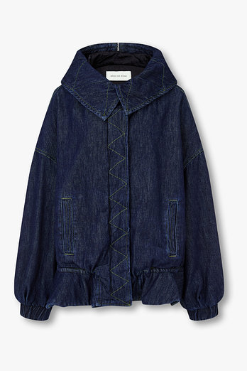 DRIES VAN NOTEN 프릴 헴 후디드 데님 자켓 | 신세계V