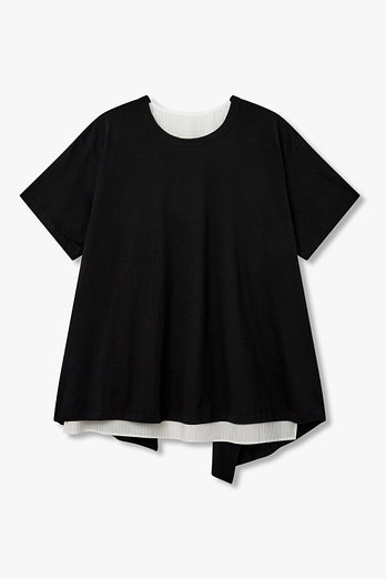 Yohji Yamamoto [Y's]코튼 저지 믹스 크루넥 블라우스 | 신세계V