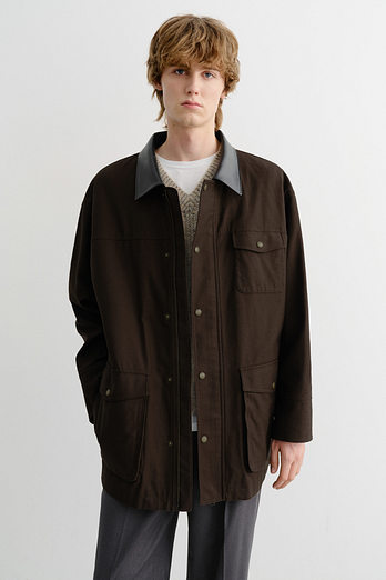 DUNST UNISEX VINTAGE HALF WORK JACKET WASHED BROWN_M_UDJU5C110W2 | 신세계V