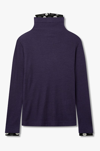 Yohji Yamamoto [Y's]도트 패치 레이어드 하이넥 탑 | 신세계V