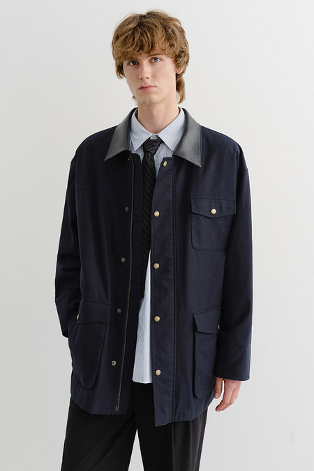DUNST UNISEX VINTAGE HALF WORK JACKET DARK NAVY_M_UDJU5C110N3 | 신세계V
