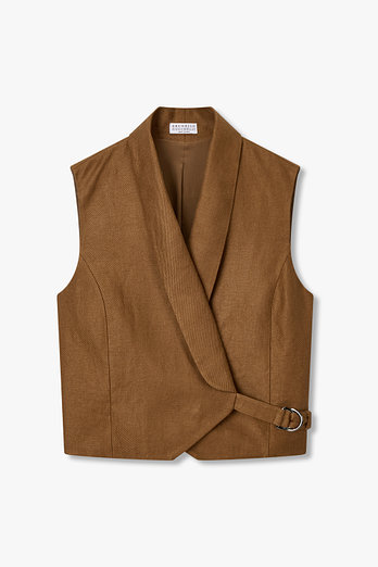 BRUNELLO CUCINELLI 여성 숄 카라 다이고널 베스트 | 신세계V
