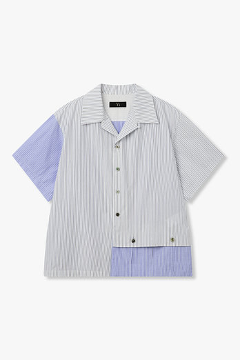Yohji Yamamoto [Y's]스트라이프 숏 슬리브 블라우스 | 신세계V