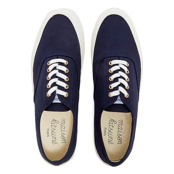 MAISON KITSUNE [명품] 메종키츠네 24SS 남성 캔버스 레이스업 스니커즈 네이비 CU04706WW9000 NA 39377685 | 신세계V