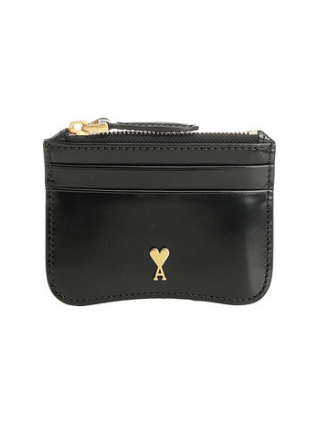 AMI PARIS [AMI] 26SS 하트 로고 글레이즈드 레더 코인지갑 블랙 USL707 AL0139 001 | 신세계V