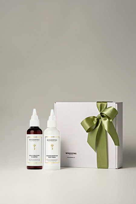 WONDERTREE [샤워의 변화를 먼저 경험하는 100ml 세트] 스칼프 케어 솔루션 샴푸 100ml + 카밍 모이스처 바디워시 100ml | 신세계V