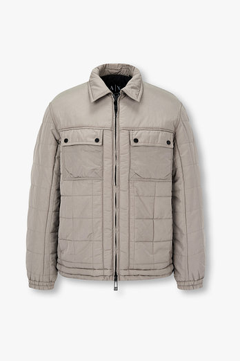 ARMANI EXCHANGE 남성 나일론 스퀘어 퀼팅 블루종 | 신세계V