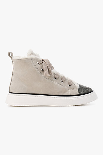 BRUNELLO CUCINELLI [키즈 여아] 모닐리 토 스웨이드 하이탑 스니커즈 | 신세계V