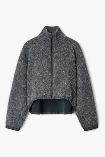 Yohji Yamamoto [Y's]헤어리 하이넥 집업 가디건 | 신세계V