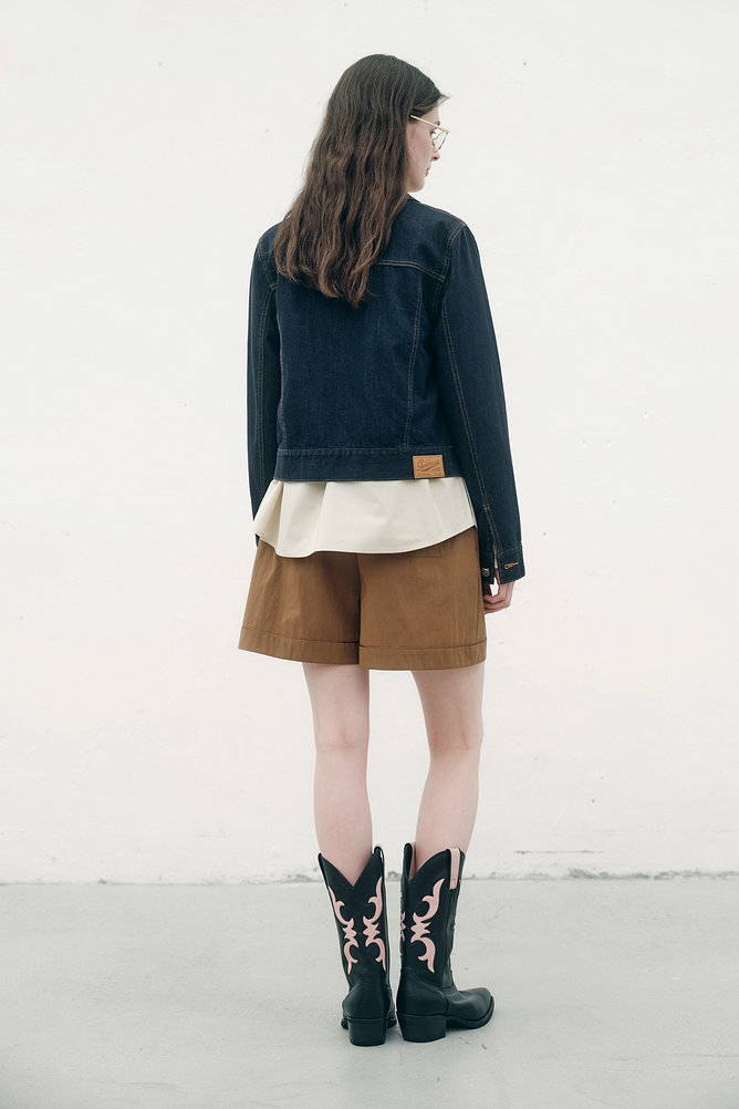 스티치 데님 트러커 자켓